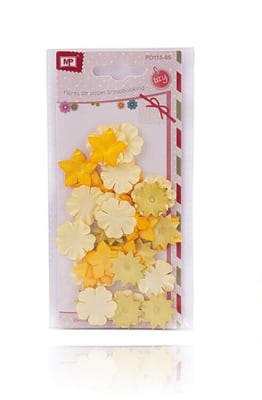 Flores De Papel 2cm 38Und Marca Madrid Papel Color Amarillo1