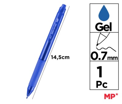 Boligrafo Retractil Tinta Gel Punta 0.7mm Color Azul