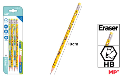 Lápices Con Goma Decorados 4 Uds. Smile1