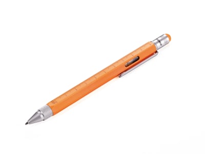 Boligrafo construcción multifuncional troika original Plata/Naranja1