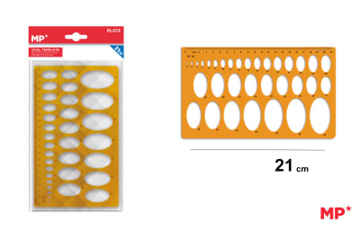 Plantilla De Elipses Tamaños Variados C/Regla 21cmdo1