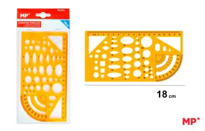 Plantilla De Variedad De Formas C/Regla 18 cm Color Variado1