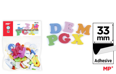 Set De Letras De Goma Eva Adhesivas 33mm Color Variado1