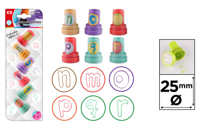 Set De Timbres Para Niños Coleccion De Letras #3/ 25mm X 6U1