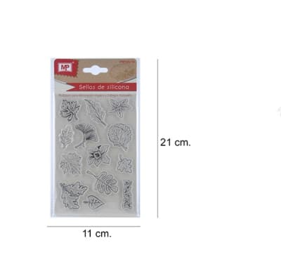 Set Timbres De Silicona P/Scrapbooking #10 Hojas1