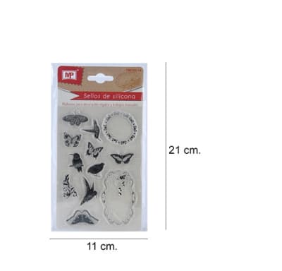 Set Timbres De Silicona P/Scrapbooking #14 Mariposas Y Aves1