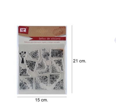Set Timbres De Silicona P/Scrapbooking #22 Bordes De Flores1