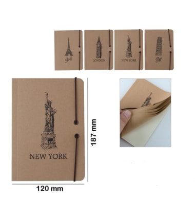 Block De Nota C/Elastico Diseño Ciudades 187x120cm X60Hjs / 70Grdo1