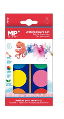 Set De Acuarela 8 Und + 1 Pincel Marca Artix Color Variado1