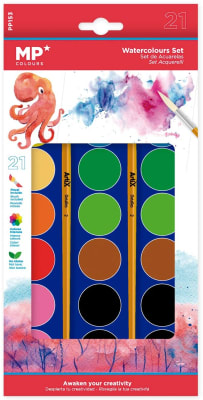 Set De Acuarela infantil, 21 Und + 2 Pincel, Marca Artix1