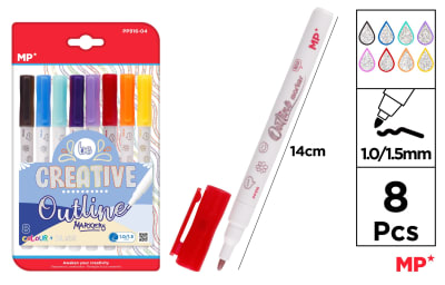 Rotulador Mágico Out Liner Doble Linea 8 Un.1