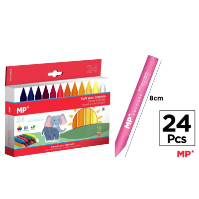 Caja De Lapices De Cera Blanda 8cm X 24Uds Color Surtido1