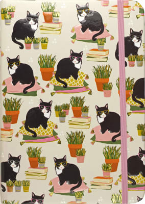 Libreta con Elástico Chica - Gatos con macetero1