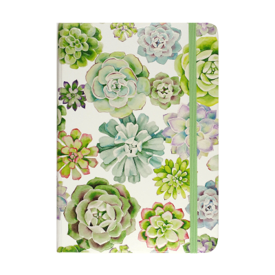 Libreta con Elástico Chica - Jardín Suculentas1