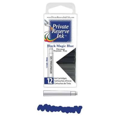 Cartridges Monteverde Private Reserve, caja 12 pcs; Black Magic Blue1
