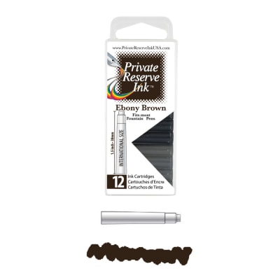 Cartridges Monteverde Private Reserve, caja 12 pcs; Ebony Brown1