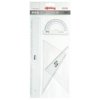 Set Geometria Rotring Centro (4) (regla 30cm, Transportador, escuadra 30°y45°)1