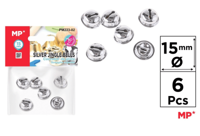 Set De Cascabel 15mm X 6Uds Color Plata1