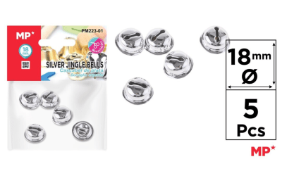 Set De Cascabel 18mm X 5Uds Color Plata1