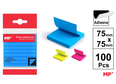 Set De Notas Adhesiva Con Lineas X 3 Colores 75X75MM 100Hdo1