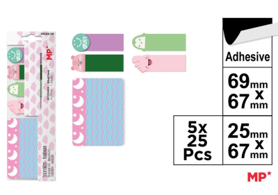 Set De Notas Adhesivas Diseños Variados 67x23mm 25UdsX5do1