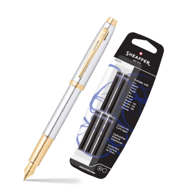 Set Pluma Serie 100 Cromo mas Cartucho de Tinta1