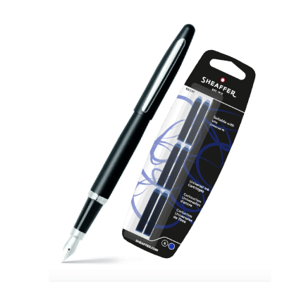 Set Pluma Serie VFM Negro mas Cartucho de Tinta1