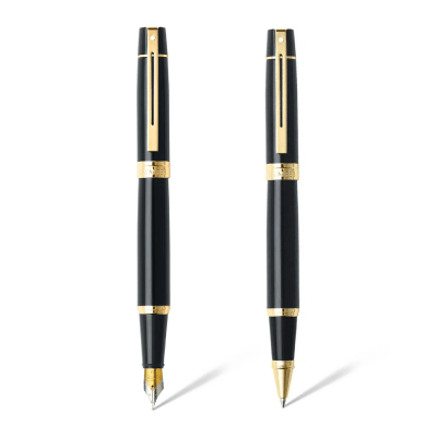 Set Sheaffer Serie 300 Roller y Pluma E9325 Negro Glossy Pluma M1