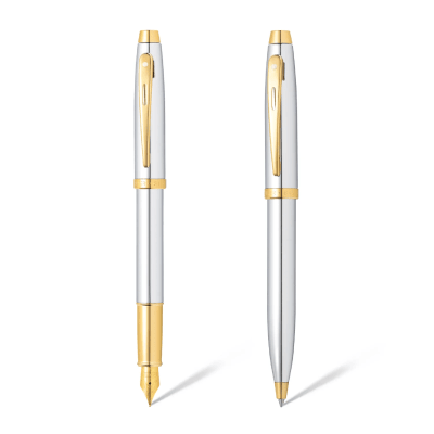 Set Sheaffer Serie 100 Bolígrafo y Pluma E9340 Cromado Pluma M1