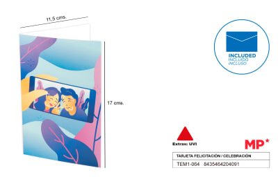 Tarjeta Felicitación / Selfie 11.5 X 17 Cm 1