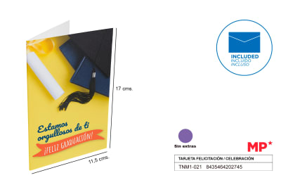 Tarjeta Felicitación / Graduación 11.5 X 17 Cm 1