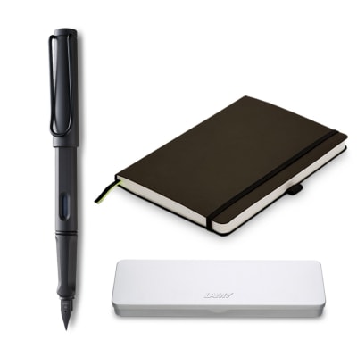 Set Pluma Safari Umbra F + Cuaderno Lamy A5 + Metal Box1
