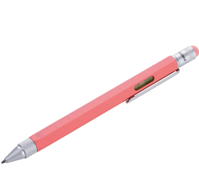 Bolígrafo multitarea CONSTRUCTION Coral Regla, escalas, nivel y destornillador (TRK)1