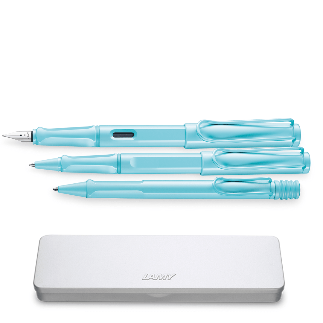 Set Lamy Safari Pluma + Roller + Boligrafo Aquasky1