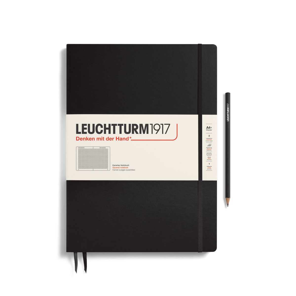 Cuaderno Leuchtturm1917 Master Slim A4+ 123P Cuadros, Black1