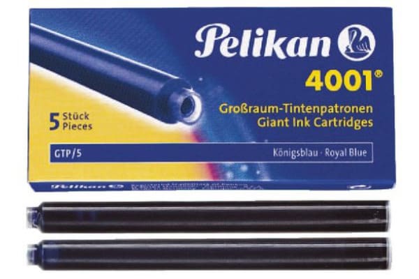 Repuesto Pelikan 4001 para Pluma Giant 5 unidades Azul oscuro