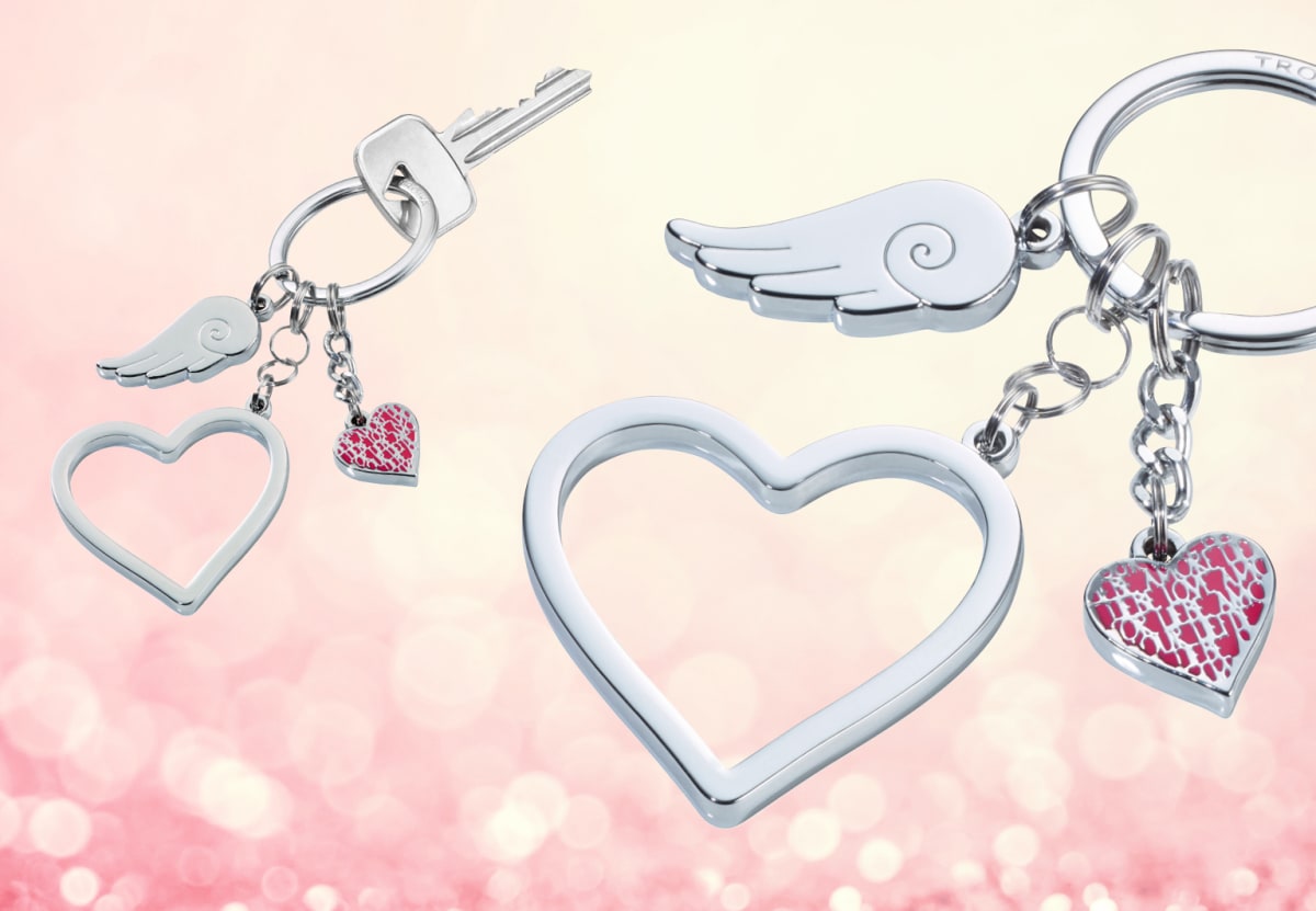 Llavero Troika, el  Amor Esta En El Aire 	Plata4