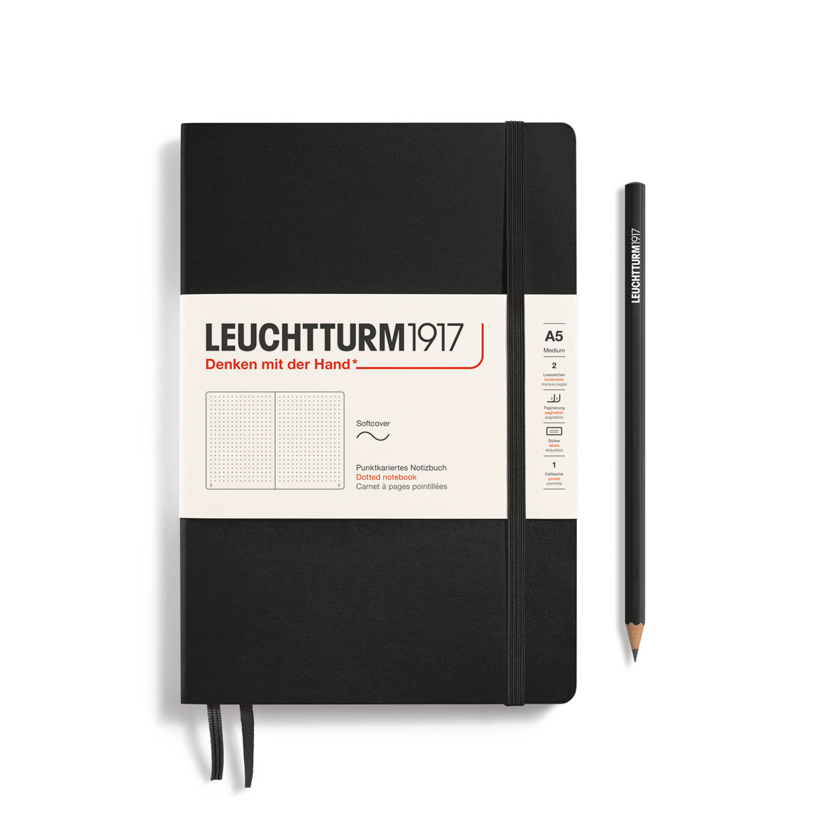 Libreta Leuchtturm1917 Tapa Blanda Medium A5 Puntos, Black1