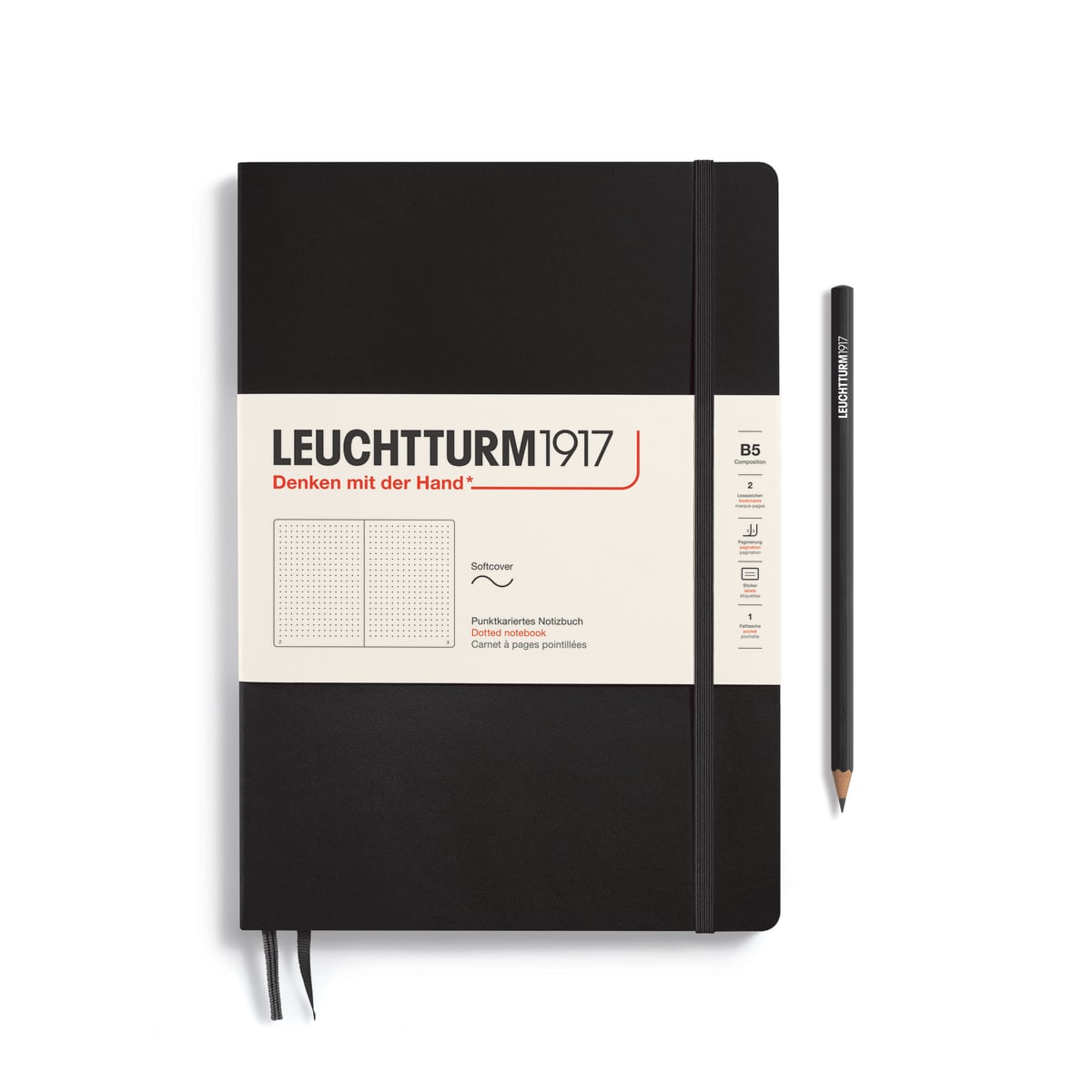 Libreta Composición Leuchtturm1917 T.Blanda B5 Puntos, Black