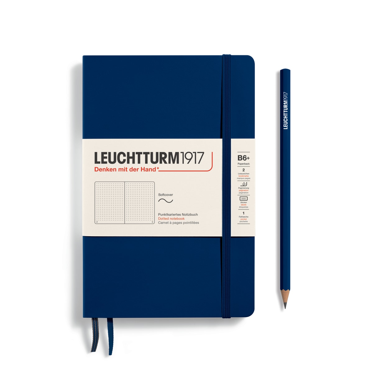 Libreta Leuchtturm1917 Tapa Blanda B6+ 123P Puntos, Navy1