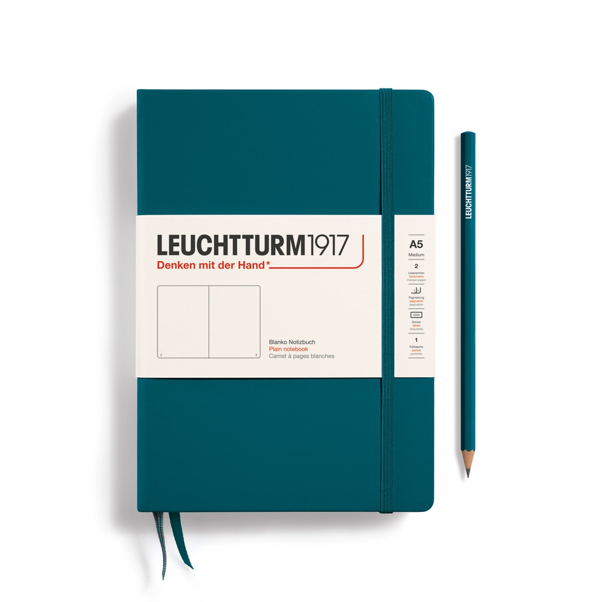 Libreta leuchtturm1917 T.Dura Mediana A5 Croq Pacific Green1
