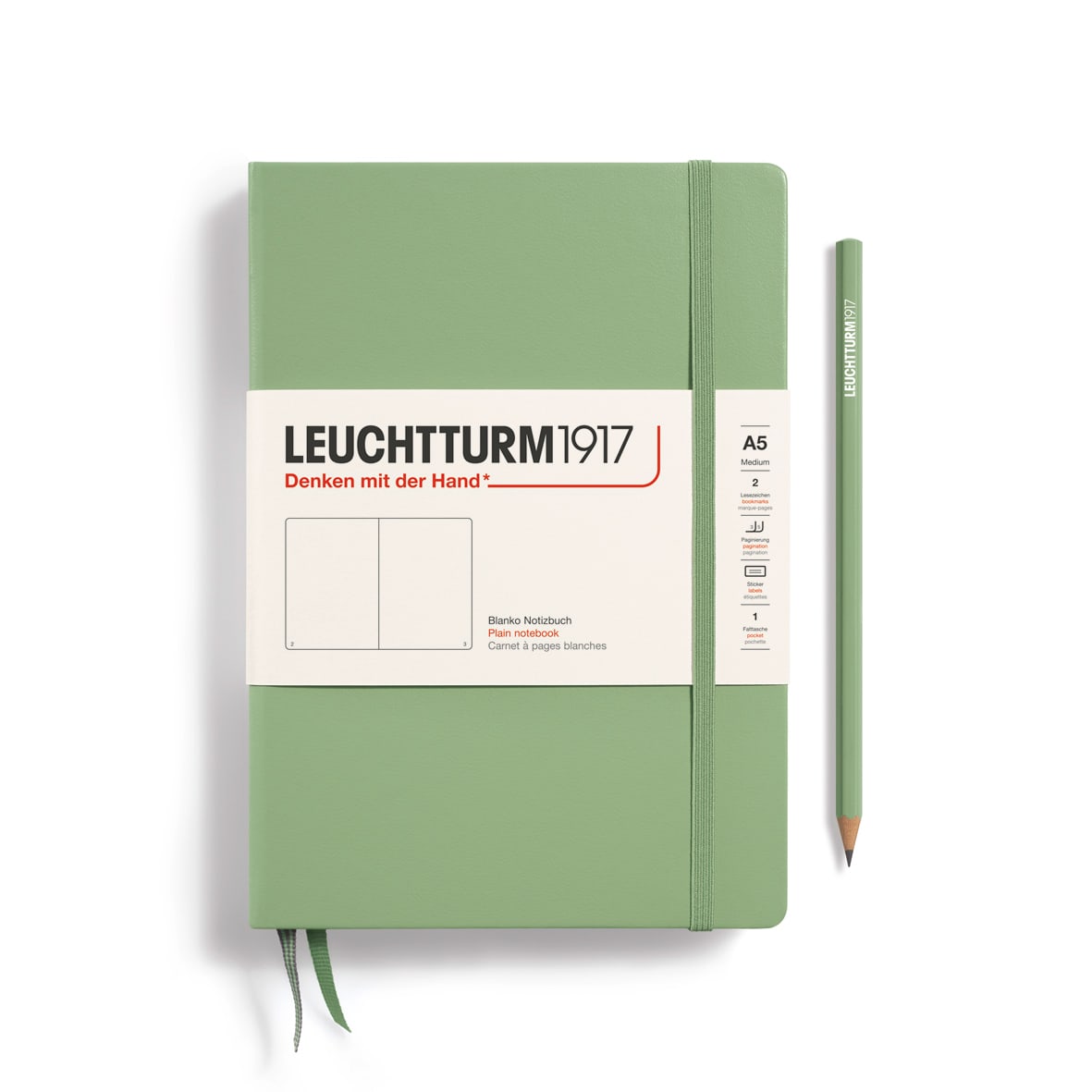 Libreta leuchtturm1917 Tapa Dura Mediana A5 Croquis, Sage1