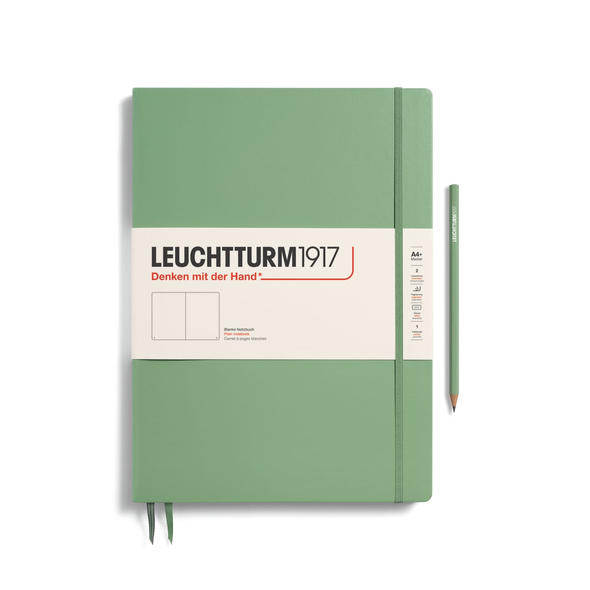 Cuaderno Leuchtturm1917 Master Slim A4+ 123P Croquis, Sage1