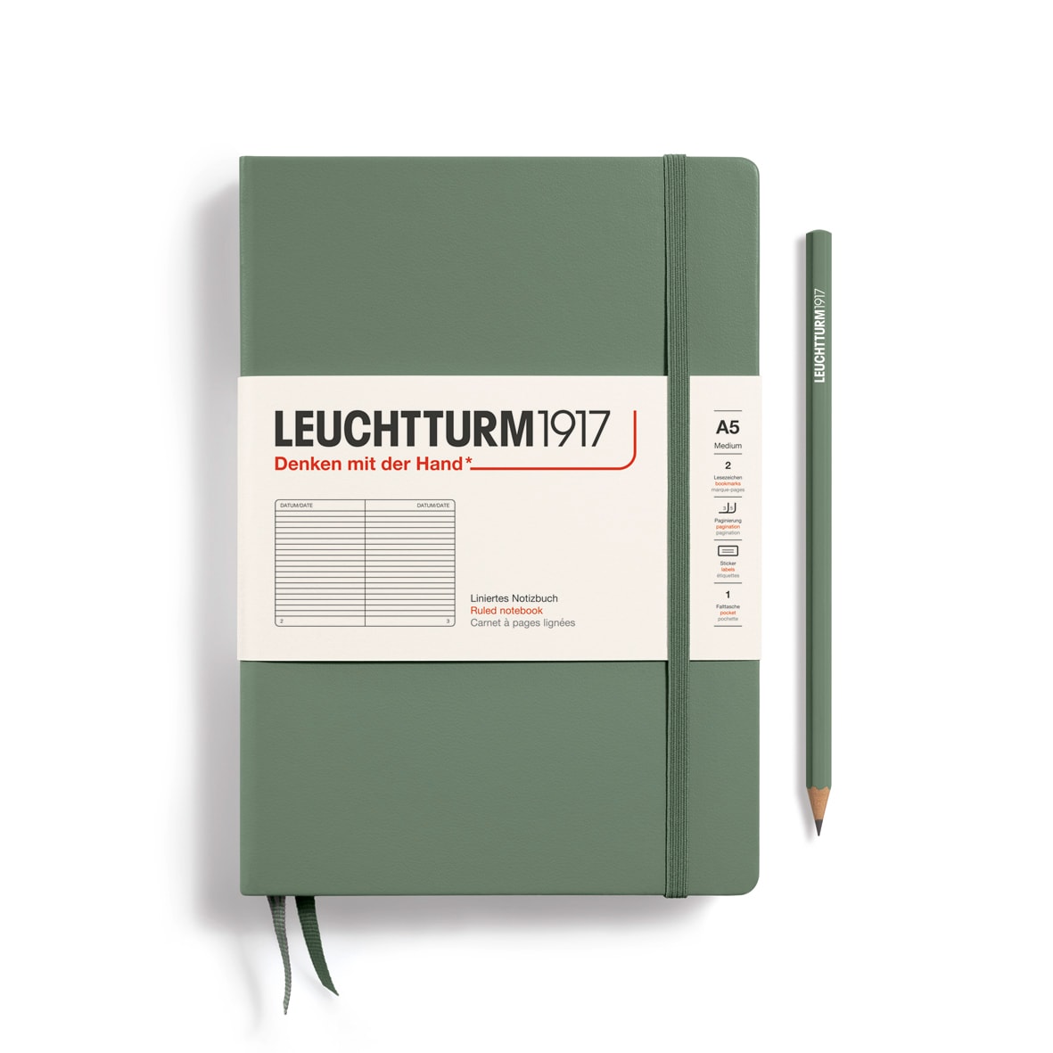 Libreta Leuchtturm1917 tapa dura A5 Li Olive