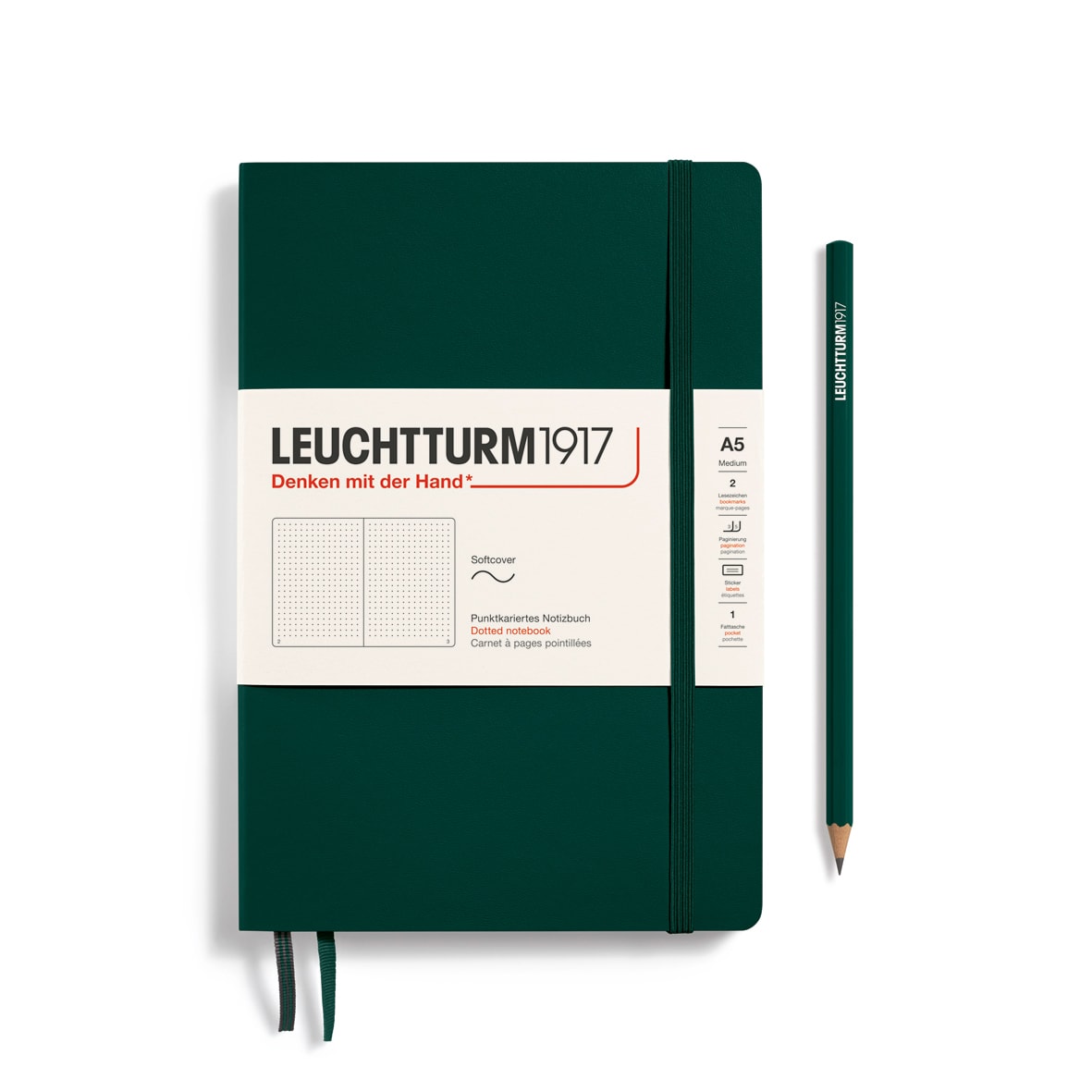 Libreta Leuchtturm1917 Tapa Blanda Medium A5, Forest Green1