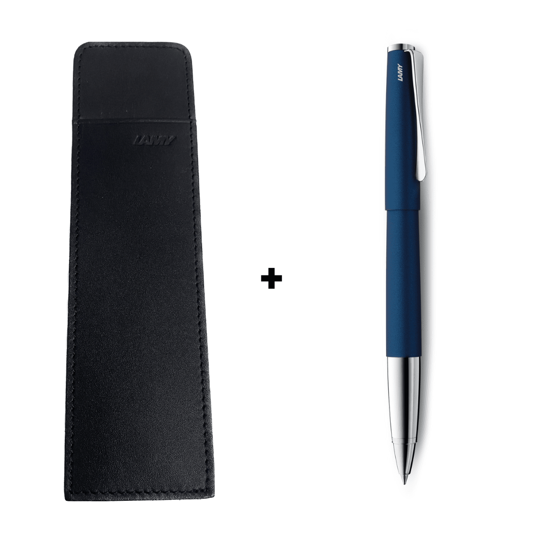 Roller 367 Studio Imperialblue + Estuche de Cuero Lamy de Regalo1