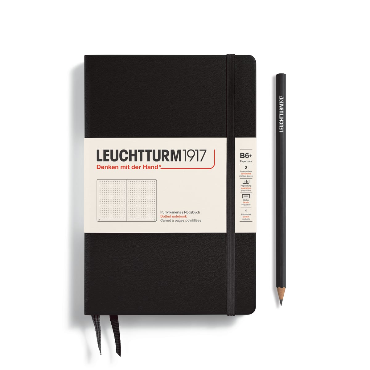 Libreta leuchtturm1917 Tapa Dura B6+ Puntos, Black1
