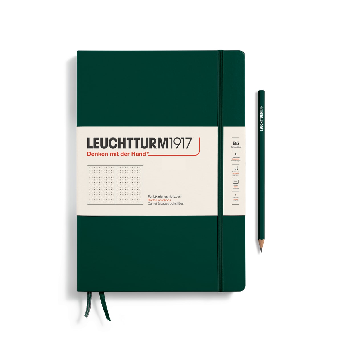 Libreta Composición leuchtturm1917 B5 Puntos, Forest Green1