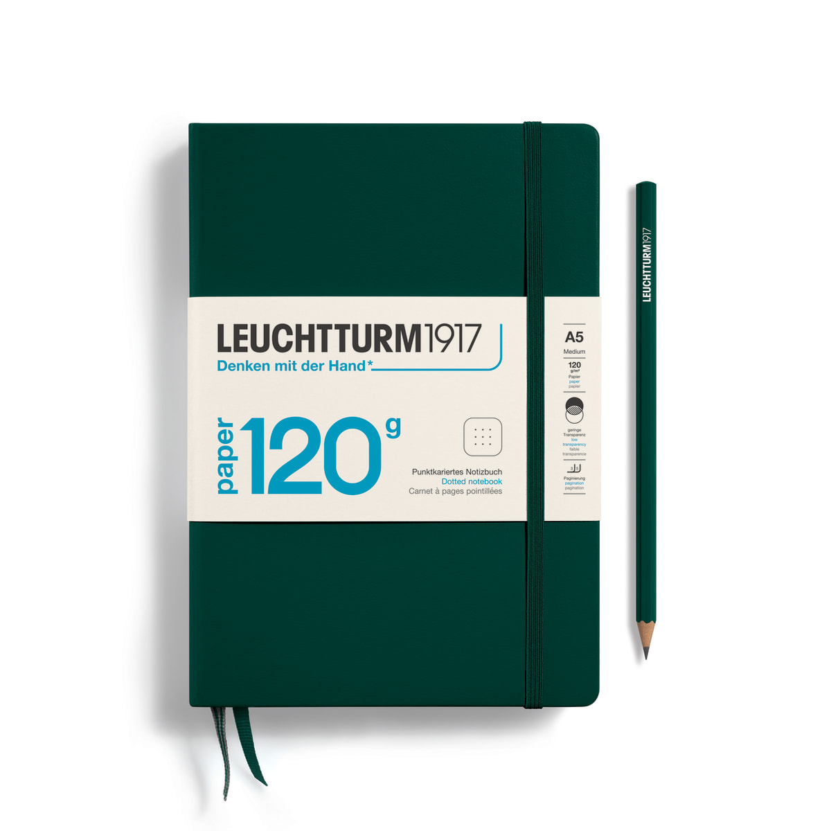 Libreta leuchtturm1917 120G Edition A5 Puntos, Forest Green1