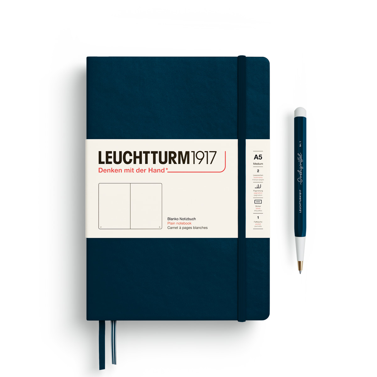Libreta leuchtturm1917 Tapa Dura Mediana A5 Croquis,Deep Sea1